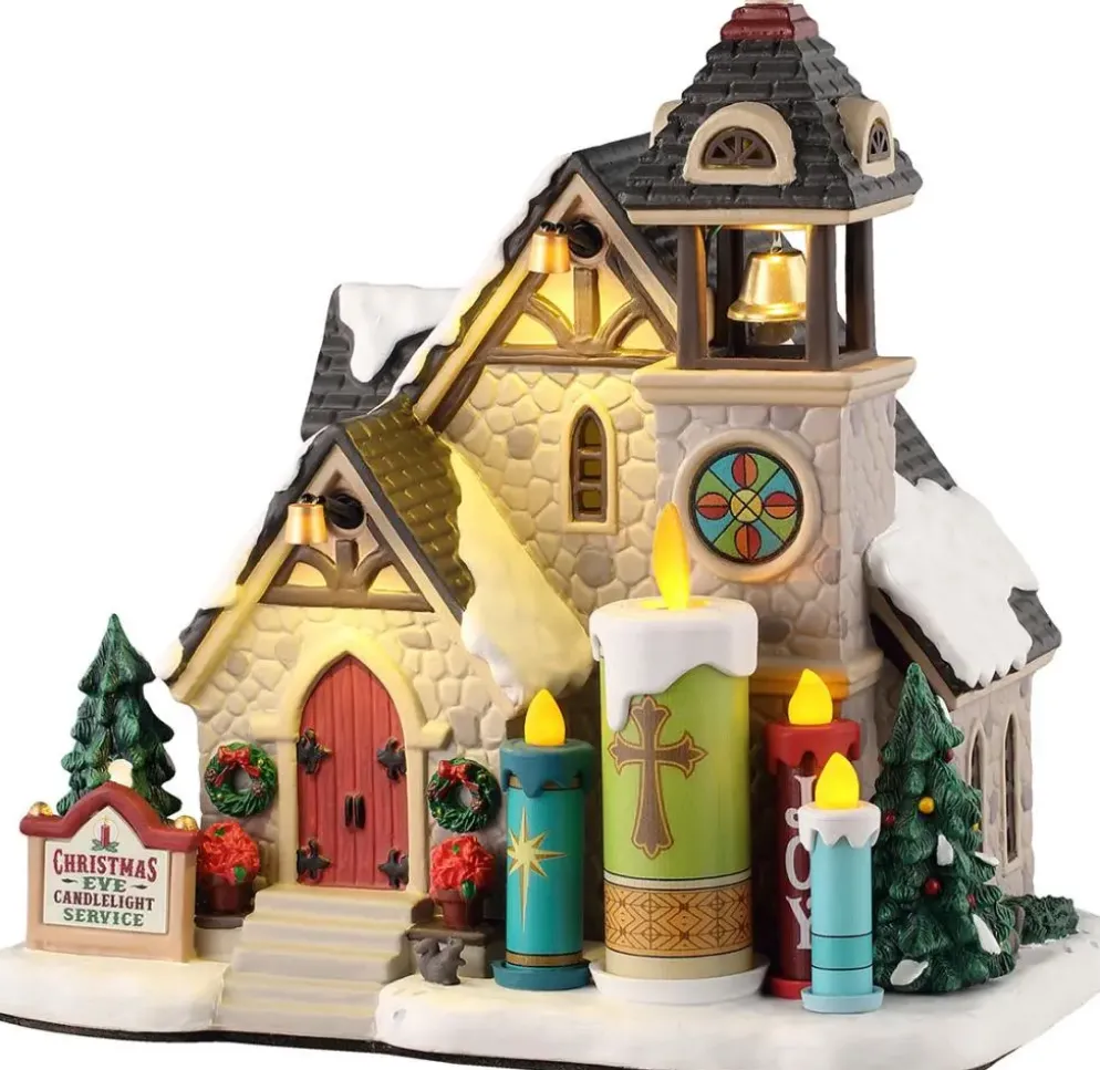 Lemax candlelight church verlicht kersthuisje Caddington Village 2025