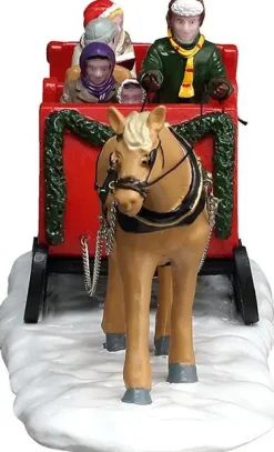 Lemax caroling sleigh ride kerstdorp tafereel Harvest Crossing 2026