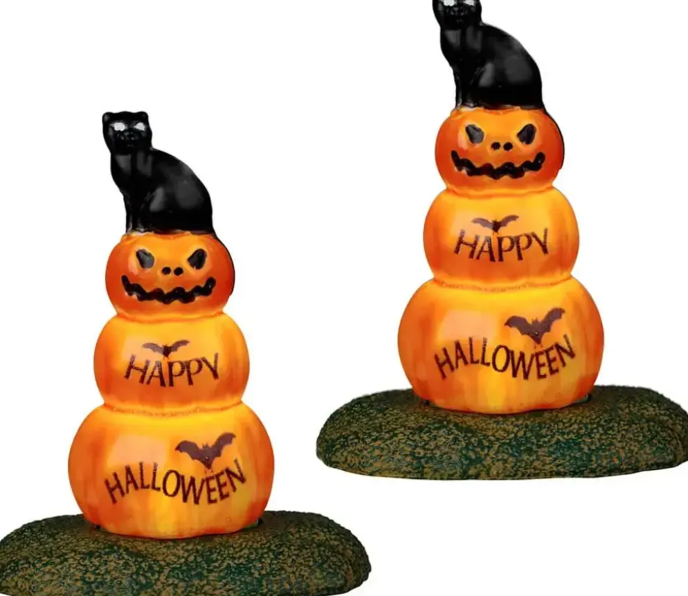 Lemax cat and pumpkin, set of 2 verlichte accessoire Spooky Town 2022