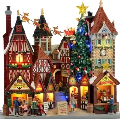 Lemax christkindl square verlichte facade Caddington Village 2026