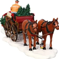 Lemax christmas tree wagon s/2 kerstdorp tafereel Caddington Village 2004