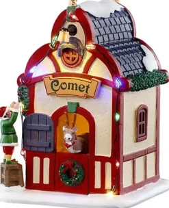 Lemax comet's den verlicht kerstdorp tafereel Santa's Wonderland 2025
