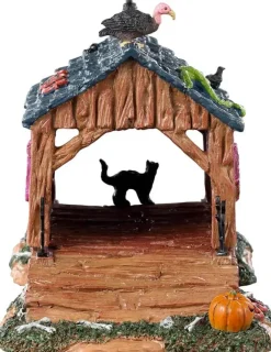 Lemax creepy covered bridge tafereel Spooky Town 2023