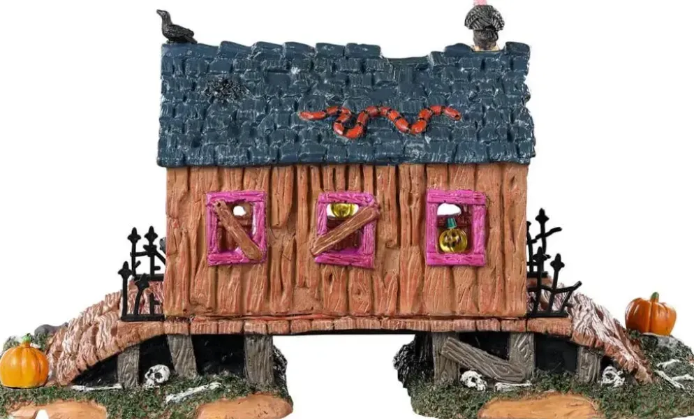Lemax creepy covered bridge tafereel Spooky Town 2023