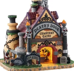 Lemax death´s door cemetery gates, b/o led verlicht huisje Spooky Town 2020