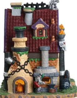 Lemax death´s door cemetery gates, b/o led verlicht huisje Spooky Town 2020