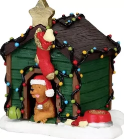 Lemax decorated light doghouse kerstdorp figuur type 2 Vail Village 2010