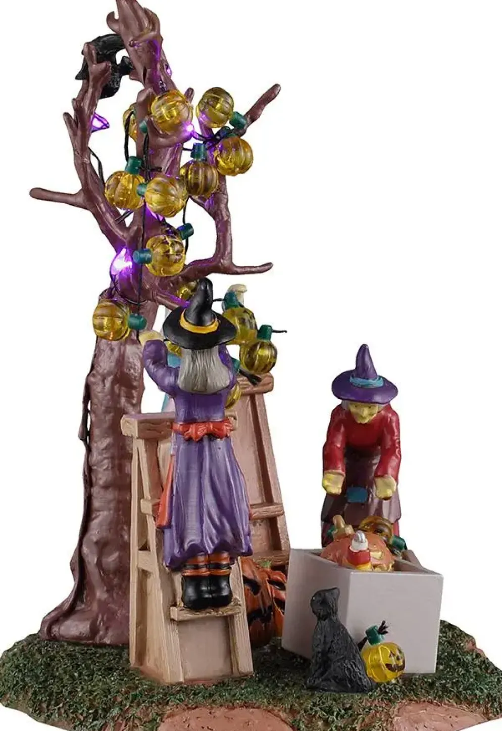 Lemax decorating the spooky tree verlicht tafereel Spooky Town 2026