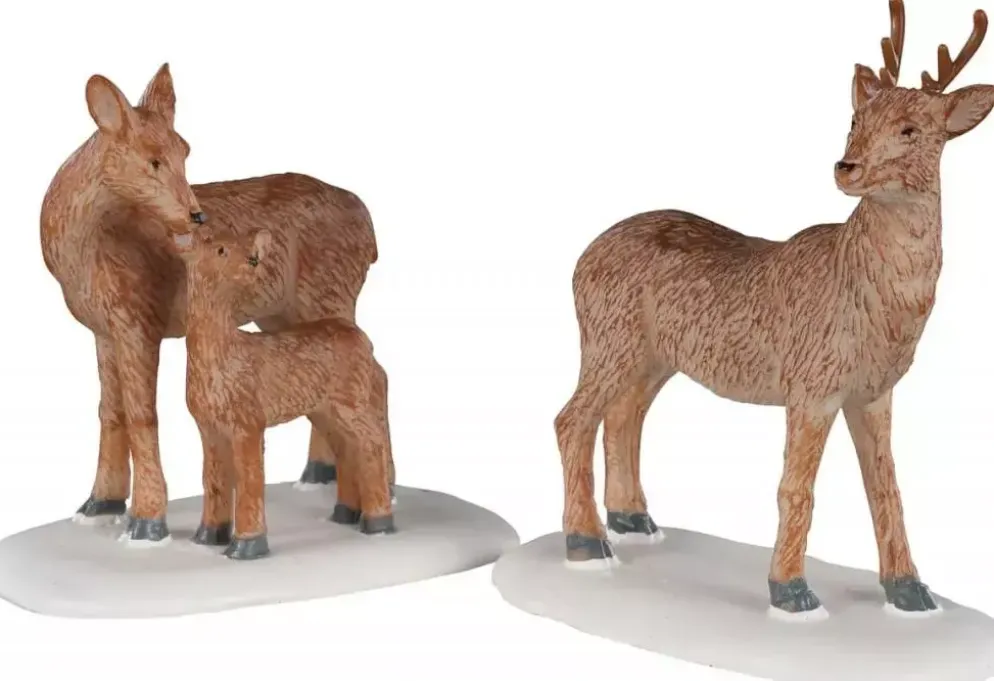 Lemax deer family s/2 kerstdorp figuur type 3 2020