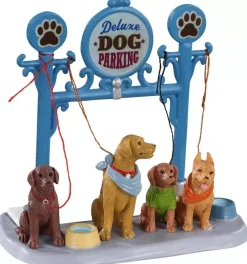 Lemax dog parking kerstdorp tafereel Caddington Village 2021