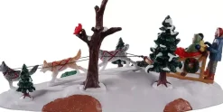 Lemax dog sledding afternoon kerstdorp tafereel Vail Village 2021
