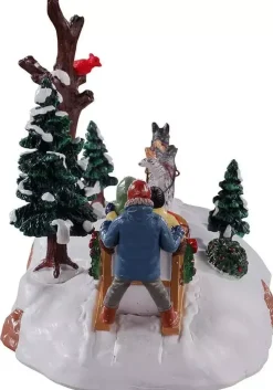 Lemax dog sledding afternoon kerstdorp tafereel Vail Village 2021