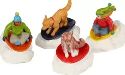 Lemax dog snow saucer fun s/4 kerstdorp figuur type 4 Vail Village 2022
