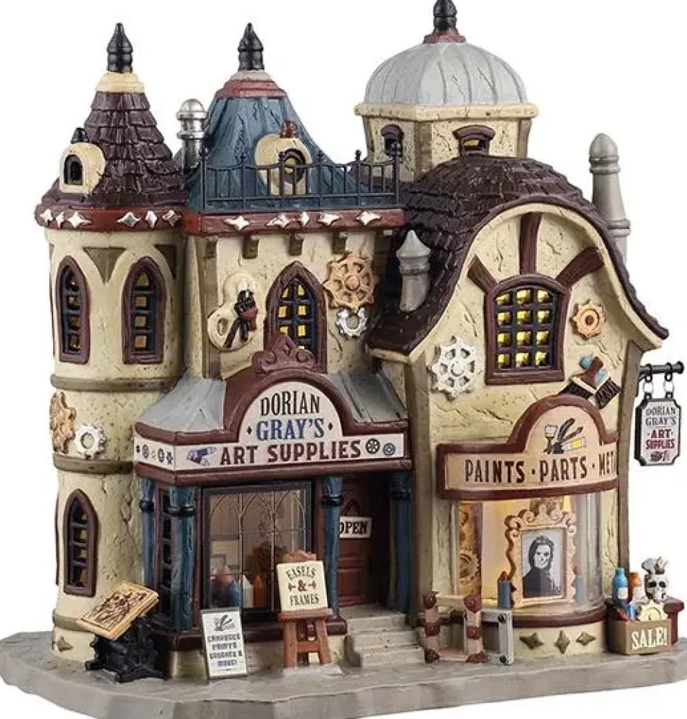 Lemax dorian gray's art supplies verlicht huisje Spooky Town 2025
