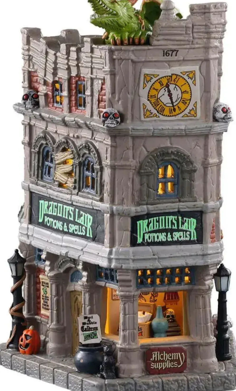 Lemax dragon´s lair potions & spells, b/o led verlicht huisje Spooky Town 2020