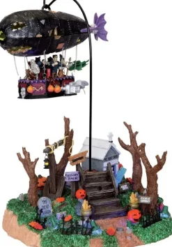 Lemax dreaded zeppelin bewegend tafereel Spooky Town 2010