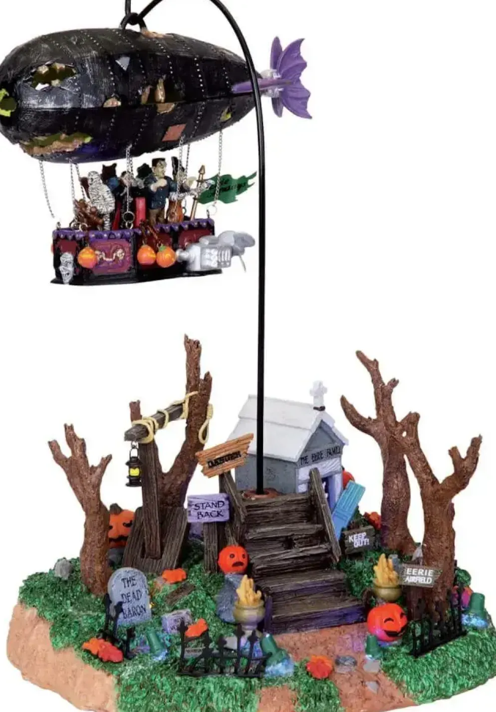Lemax dreaded zeppelin bewegend tafereel Spooky Town 2010