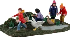 Lemax duck duck goose kerstdorp tafereel Vail Village 2023