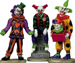 Lemax evil sinister clowns, set of 3 halloween figuur Spooky Town 2011