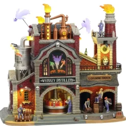 Lemax evil spirits whiskey distillery bewegend huisje Spooky Town 2021