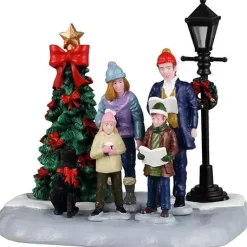 Lemax family caroling kerstdorp tafereel Vail Village 2025