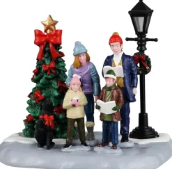 Lemax family caroling kerstdorp tafereel Vail Village 2025