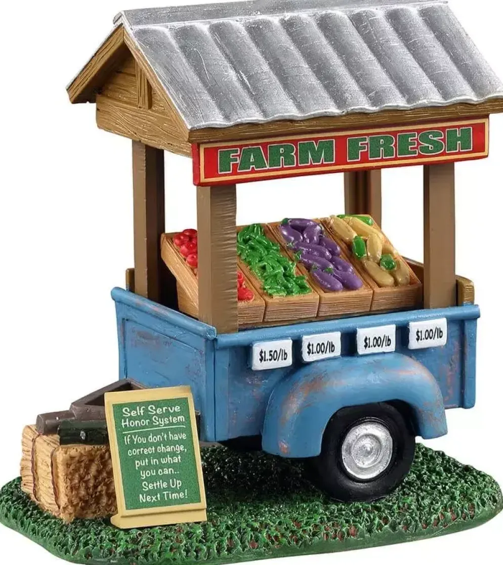 Lemax farm fresh vegetable trailer kerstdorp tafereel Harvest Crossing 2021