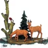 Lemax feeding deer kerstdorp tafereel 2000