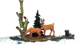 Lemax feeding deer kerstdorp tafereel 2000