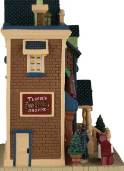 Lemax fergie's figgy pudding shoppe verlicht kersthuisje Caddington Village 2026