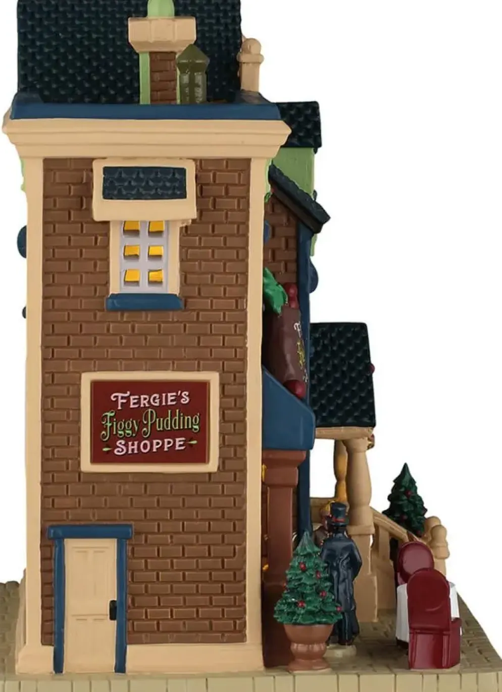 Lemax fergie's figgy pudding shoppe verlicht kersthuisje Caddington Village 2026