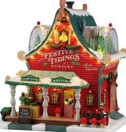 Lemax festive tidings nursery verlicht kersthuisje Santa's Wonderland 2026