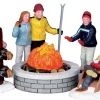 Lemax fire pit s/5 verlichte kerstdorp accessoire Vail Village 2010