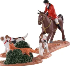Lemax fox hunt s/5 kerstdorp tafereel Caddington Village 2020