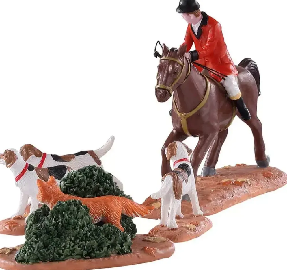 Lemax fox hunt s/5 kerstdorp tafereel Caddington Village 2020