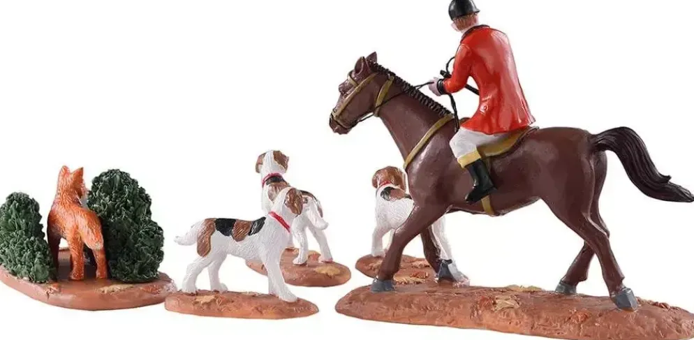 Lemax fox hunt s/5 kerstdorp tafereel Caddington Village 2020