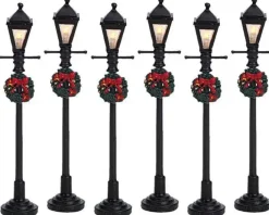 Lemax gas lantern street lamp s/6 verlichte straatlantaarn 2006