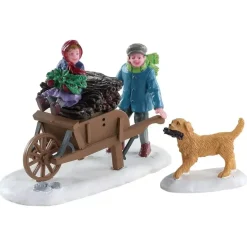 Lemax gathering kindling s/2 kerstdorp figuur type 4 Caddington Village 2018