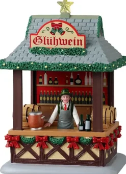 Lemax gluhwein booth kerstdorp tafereel Caddington Village 2024