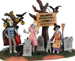 Lemax graveyard costume party tafereel Spooky Town 2022