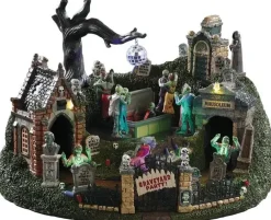 Lemax graveyard party bewegend huisje Spooky Town 2019