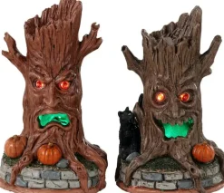 Lemax haunted tree trunks, set of 2 verlichte accessoire Spooky Town 2023