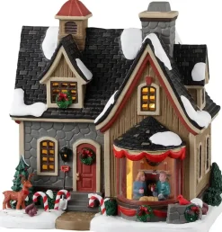 Lemax here's to the holidays verlicht kersthuisje Vail Village 2023