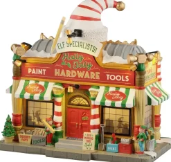Lemax holly jolly hardware verlicht kersthuisje Santa's Wonderland 2025