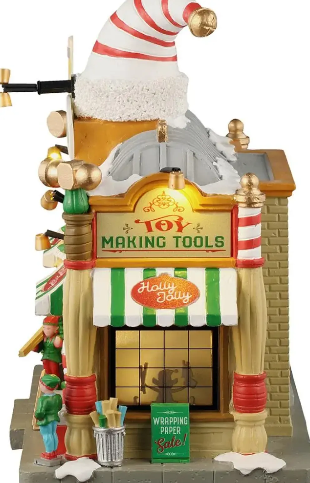 Lemax holly jolly hardware verlicht kersthuisje Santa's Wonderland 2025