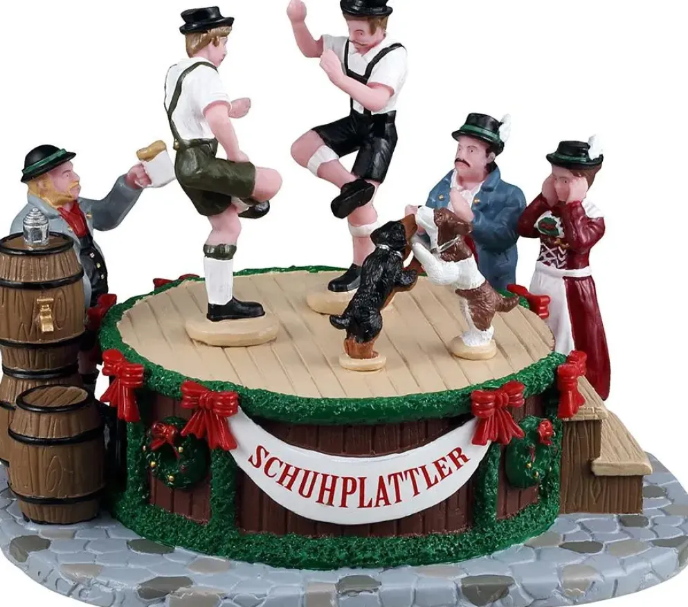Lemax leapin' lederhosen kerstdorp tafereel 2025