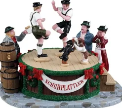 Lemax leapin' lederhosen kerstdorp tafereel 2025
