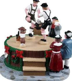 Lemax leapin' lederhosen kerstdorp tafereel 2025