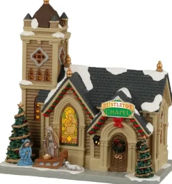 Lemax mistletoe chapel verlichte kerk Caddington Village 2022