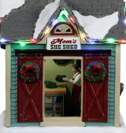 Lemax mom’s she shed verlicht kerstdorp tafereel Harvest Crossing 2022
